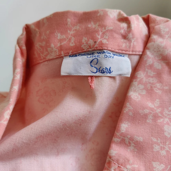 Vintage Button Down Floral Shirt / Pink Two Tone / Sears / Small - Picture 8 of 8
